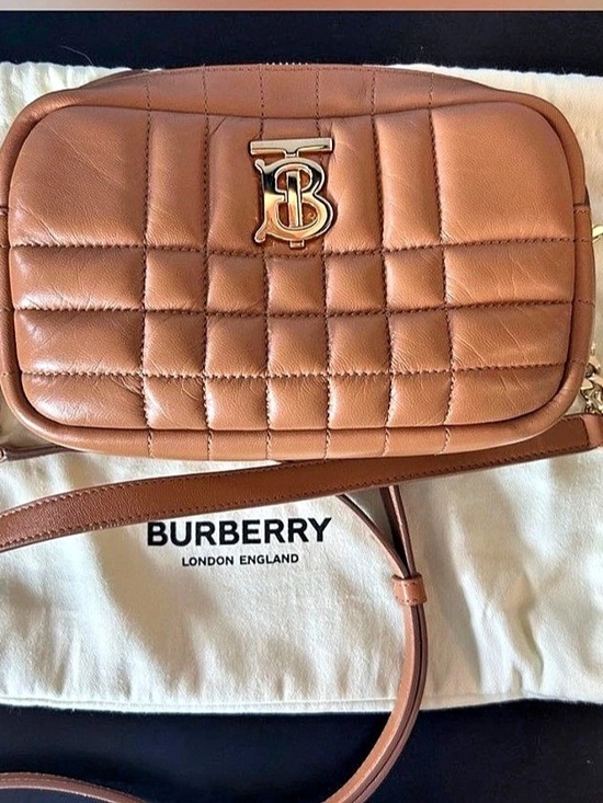 Burberry Handbags - Like New Burberry Small/Mini Lola Camera Bag Quilted Leather Crossbody Brown